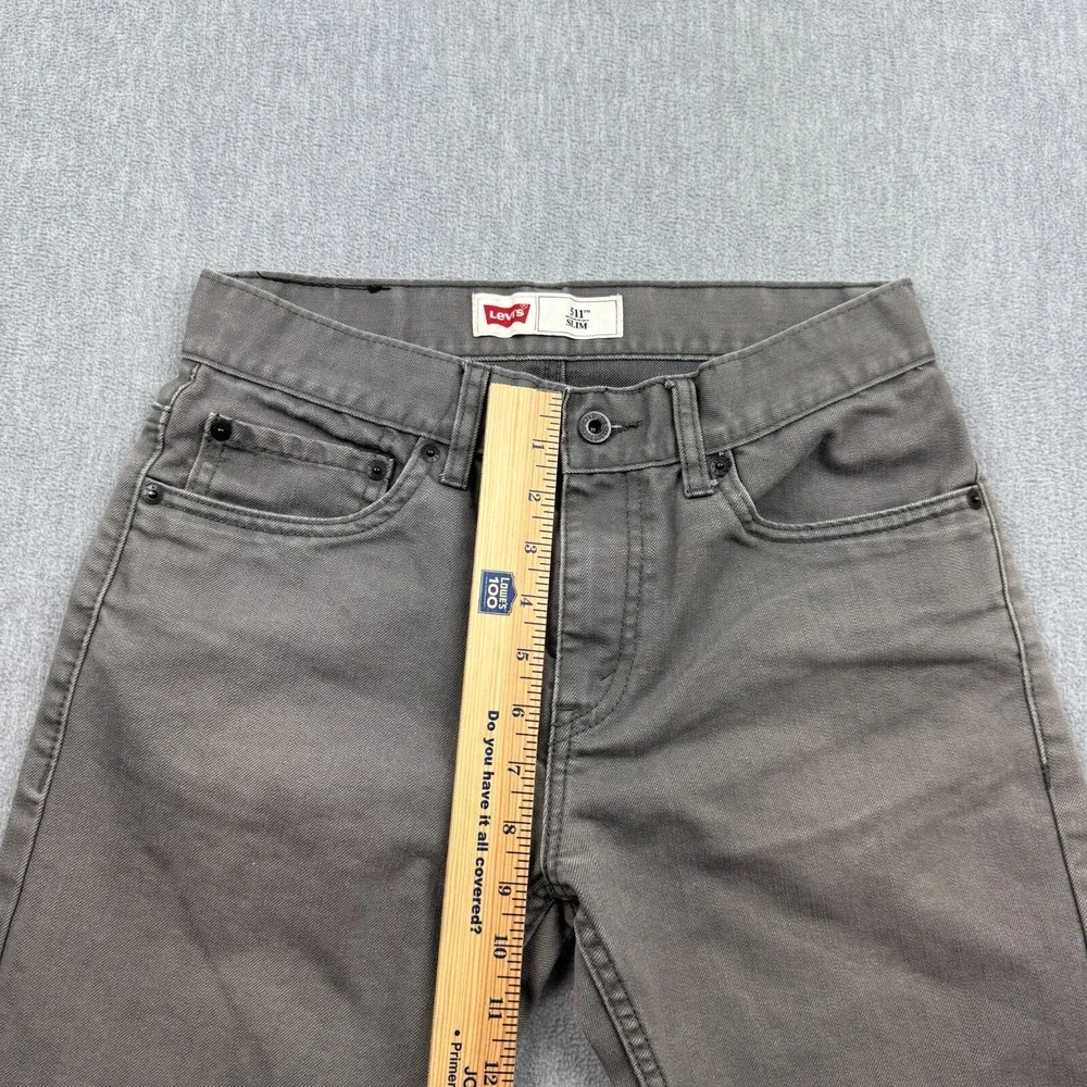 Levis 511 Pants‎ Youth Boys 18 Reg 29X29 Gray Stretch Slim Straight Leg Denim